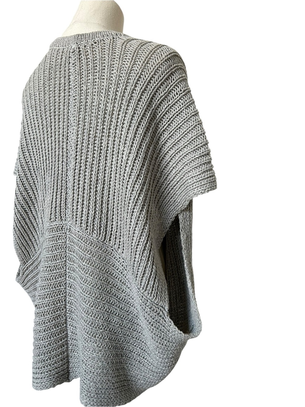 Inhabit Grey Cotton Cashmere Batwing Poncho Sweater XS/S Lagenlook - Picture 5 of 6